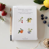 Fruit Paintable Watercolor Notecard Set Emily Lex Stone Hollow Farmstead