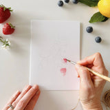 Fruit Paintable Watercolor Notecard Set Emily Lex Stone Hollow Farmstead