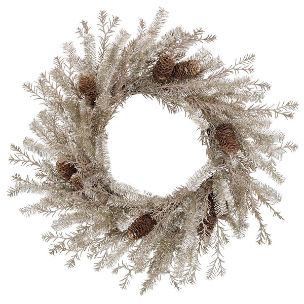 Glittered Pine Cone and Pine Wreath, 23.5"