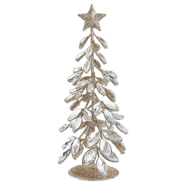 Glittered Rhinestone Tree w/Star, 9.5" - Stone Hollow Farmstead