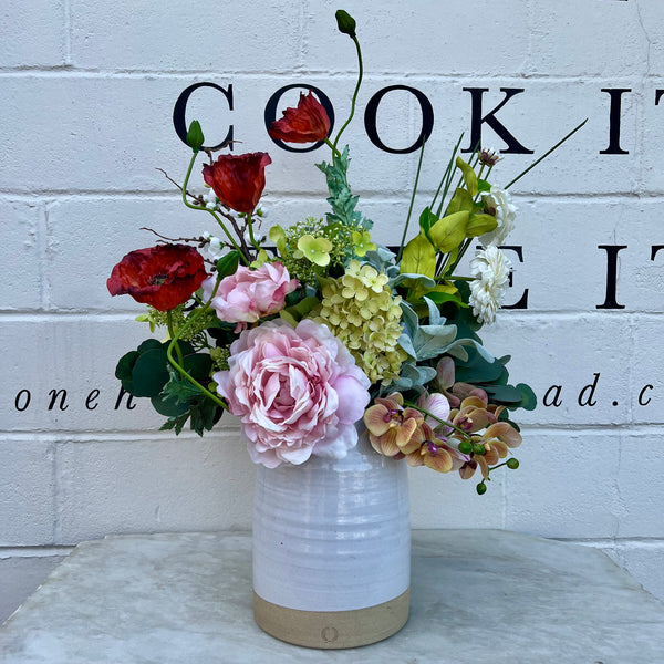 Still Life Spring Arrangement | Silk Arrangement - Stone Hollow Farmstead