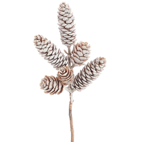 Iced Pinecone Pick, 8" - Stone Hollow Farmstead