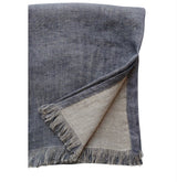 Linen Throw | Blue + Natural - Stone Hollow Farmstead
