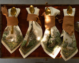 Italian Bunny Garden Linen Napkin Set stone hollow farmstead Tessitura Toscana Telerie