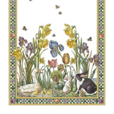 Italian Bunny Garden Tea Towel Giallo stone hollow farmstead Tessitura Toscana Telerie