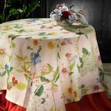 Italian Ibisco Tablecloth Hibiscus Stone Hollow Farmstead Tessitura Toscana Telerie