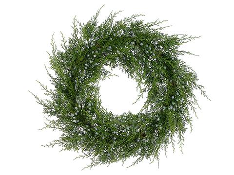 Juniper Wreath w/ Berries, 18"