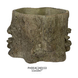 Faux Bois Cement Planter, Large, Stone Hollow Farmstead