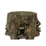 Faux Bois Tree Stump Planter, Medium, Stone Hollow Farmstead