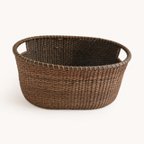 Medium Handwoven Rattan Gathering Basket, Stone Hollow Farmstead