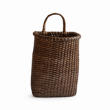 Small Handwoven Rattan Wall Basket, Stone Hollow Farmstead