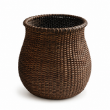 Small Handwoven Rattan Urn Basket, Stone Hollow Farmstead