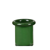 Green Glass Cylinder Vase, Short, Stone Hollow Farmstead