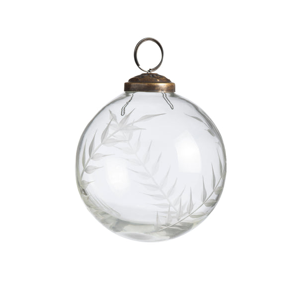 Clear Etched Laurel Glass, 3"