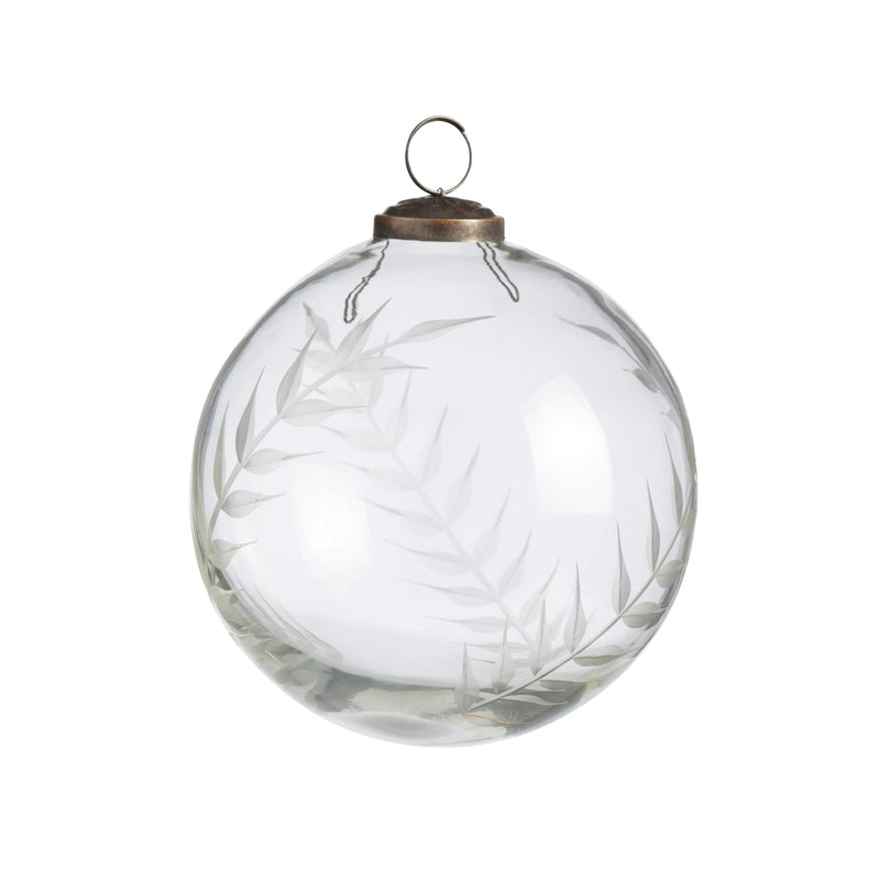 Clear Etched Laurel Glass, 5"