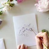 Bouquets Watercolor Paintable Notecard Set Stone Hollow Farmstead