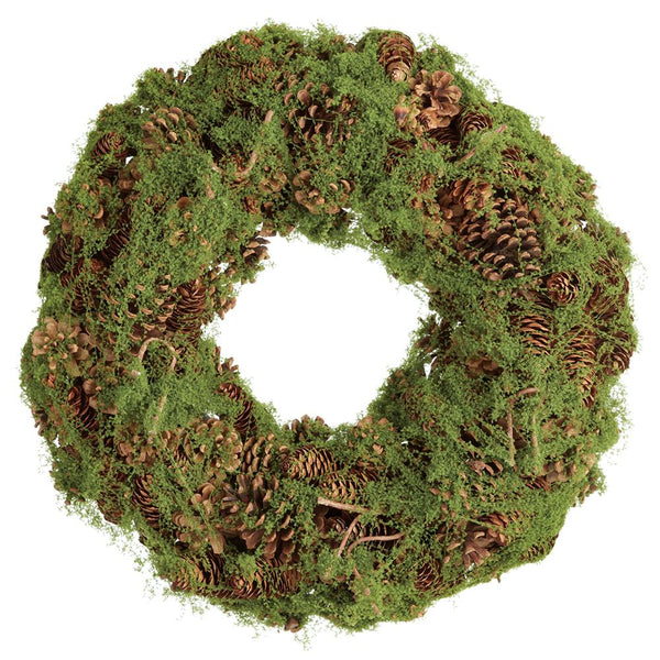 Pinecone and Moss Wreath, 21"