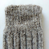 Close view of rib cuff on wool alpaca cotton hemp crew socks