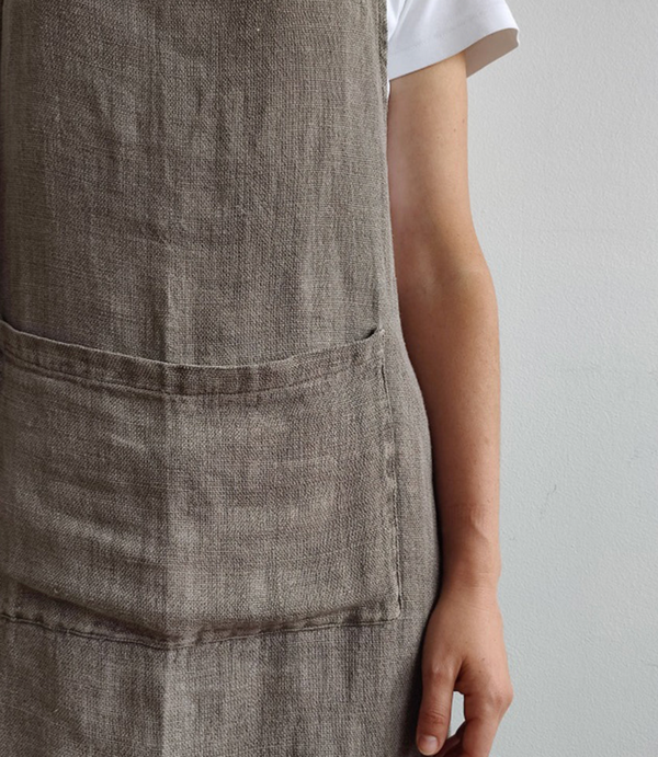 Linen Apron | Dark Grey - Stone Hollow Farmstead
