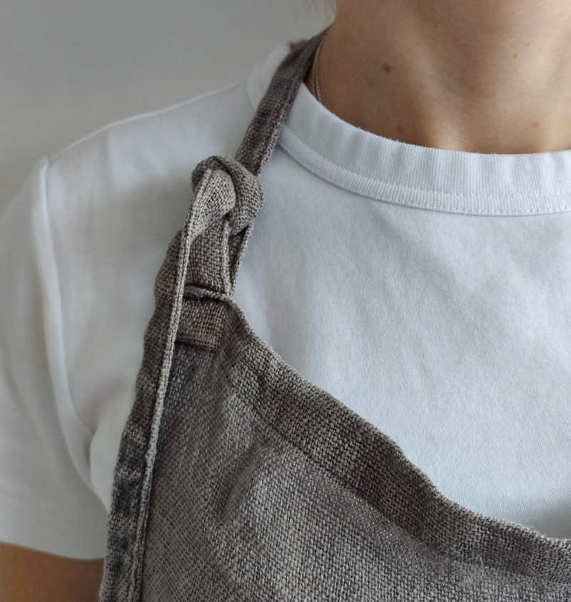 Linen Apron | Dark Grey - Stone Hollow Farmstead