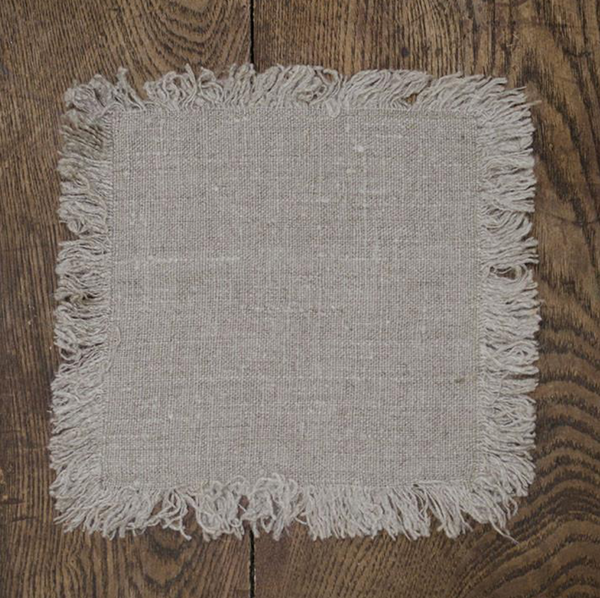 Linen Cocktail Napkin | Natural Striped - Stone Hollow Farmstead