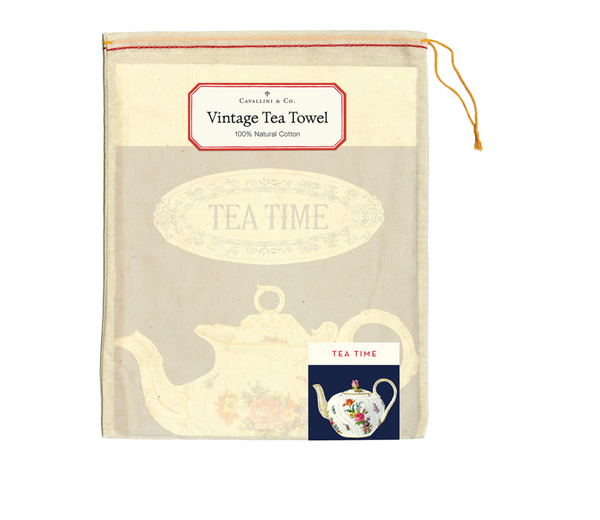 Natural Cotton Tea Towel | Tea Time