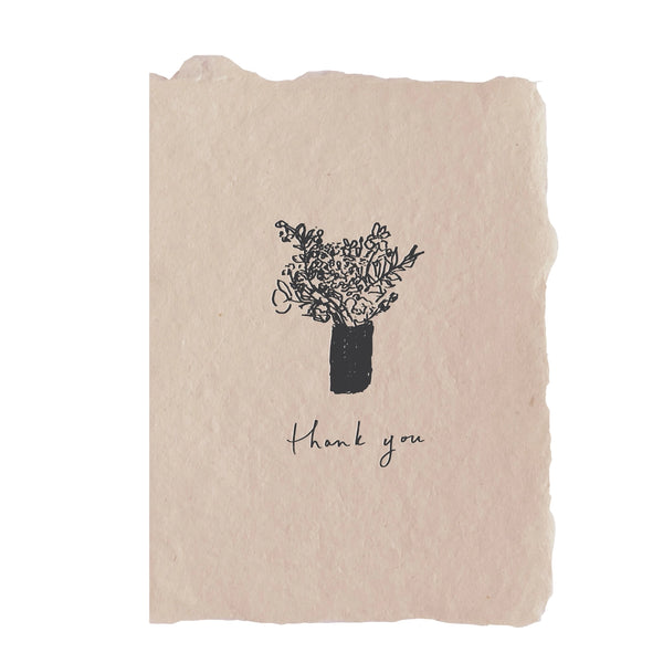 Thank You Bouquet On Rose | Note Card - Stone Hollow Farmstead