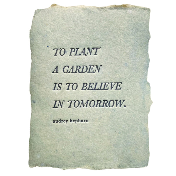 To Plant A Garden Quotes | Note Card - Stone Hollow Farmstead