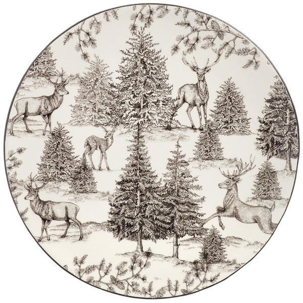 Tree/Reindeer Plate, 8" - Set of 6 - Stone Hollow Farmstead