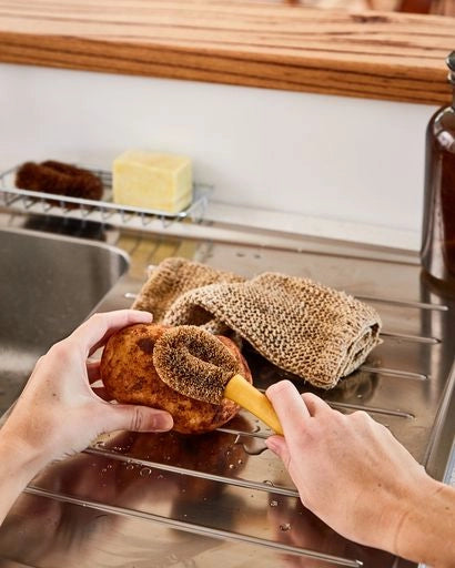 Veggie Brush W/Handle - All Natural, Handmade - Stone Hollow Farmstead