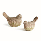 Weathered Garden Birds Set stone hollow farmstead