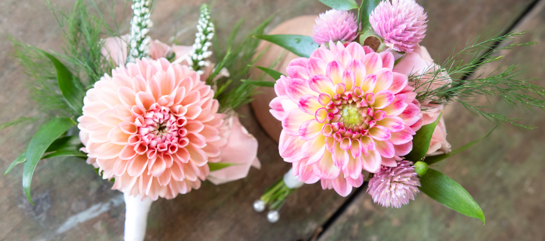 Dahlia cuttings to create center piece for wedding