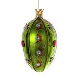 Stone Hollow Farmstead – Jeweled Egg Ornament, 8" – Green and Gold