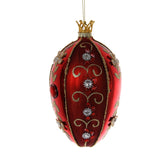 Stone Hollow Farmstead – Jeweled Egg Ornament, 8" – Red and Gold