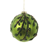 Stone Hollow Farmstead – Textured Foliage Ball Ornament, 4.75" – Green
