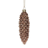 Stone Hollow Farmstead – Slender Pinecone Ornament, 5" – Brown and Gold