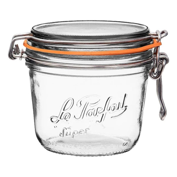 500ml Tapered French Glass Preserving Jar W Airtight Rubber - Stone Hollow Farmstead