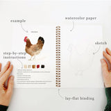 animals watercolor workbook Emily lex stone hollow farmstead