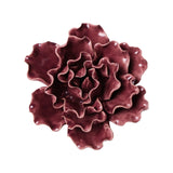 Purple Lettuce Ceramic Wall Flower front view at Stone Hollow Farmstead