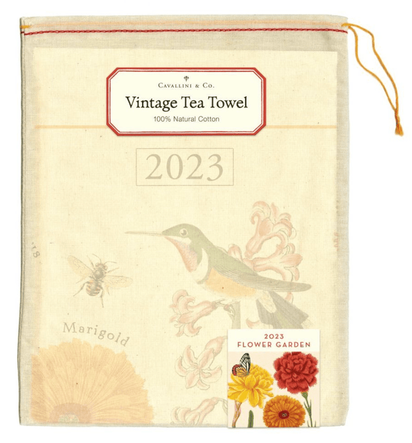 Natural Cotton Tea Towel | 2023 Flower Garden - Stone Hollow Farmstead