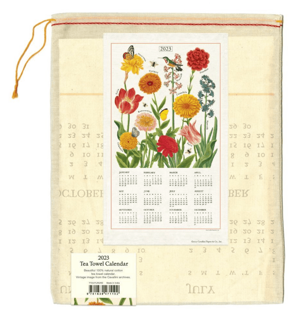 Natural Cotton Tea Towel | 2023 Flower Garden - Stone Hollow Farmstead