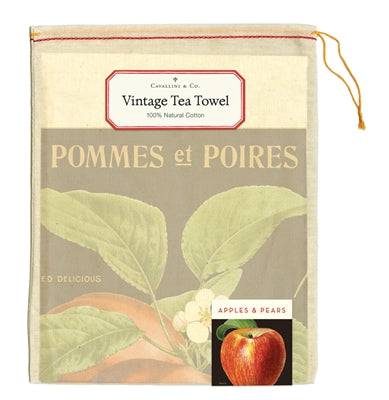 Natural Cotton Tea Towel | Apples & Pears - Stone Hollow Farmstead