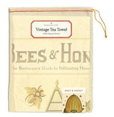 Natural Cotton Tea Towel | Bees & Honey - Stone Hollow Farmstead