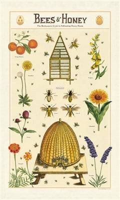 Natural Cotton Tea Towel | Bees & Honey - Stone Hollow Farmstead