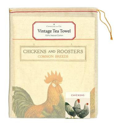 Natural Cotton Tea Towel | Chickens - Stone Hollow Farmstead