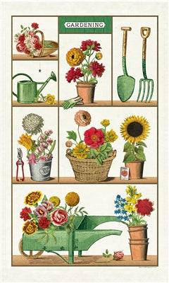 Natural Cotton Tea Towel | Gardening - Stone Hollow Farmstead