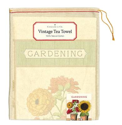 Natural Cotton Tea Towel | Gardening - Stone Hollow Farmstead