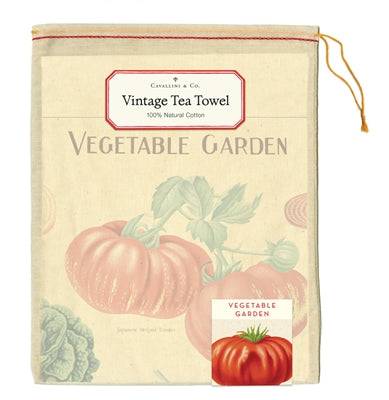 Natural Cotton Tea Towel | Vegetable Garden - Stone Hollow Farmstead