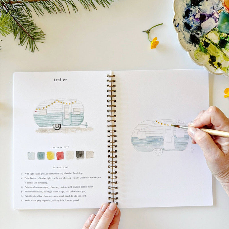 Camping Watercolor Workbook - Stone Hollow Farmstead