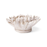 Ivory Chrysanthemum Ceramic Wall Flower side view at Stone Hollow Farmstead